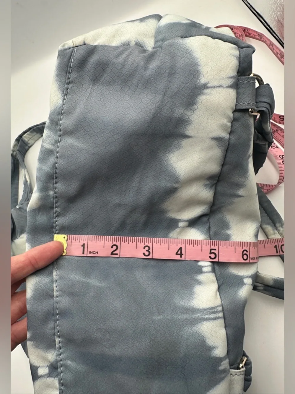Vince Camuto Harlo Nylon Backpack Good Grey Gray & White Tie Dye